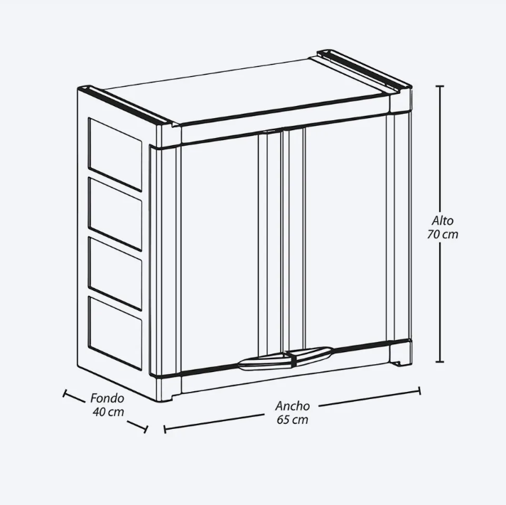 Armario Gabinete Doble Apariencia Rattan - RIMAX