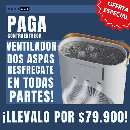 PRACTICO VENTILADOR DOBLE CABEZAL GIRATORIO