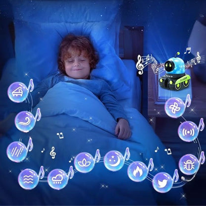 ROBOT PROYECTOR LUZ NOCTURNA Y SONIDOS RELAJANTE 360°