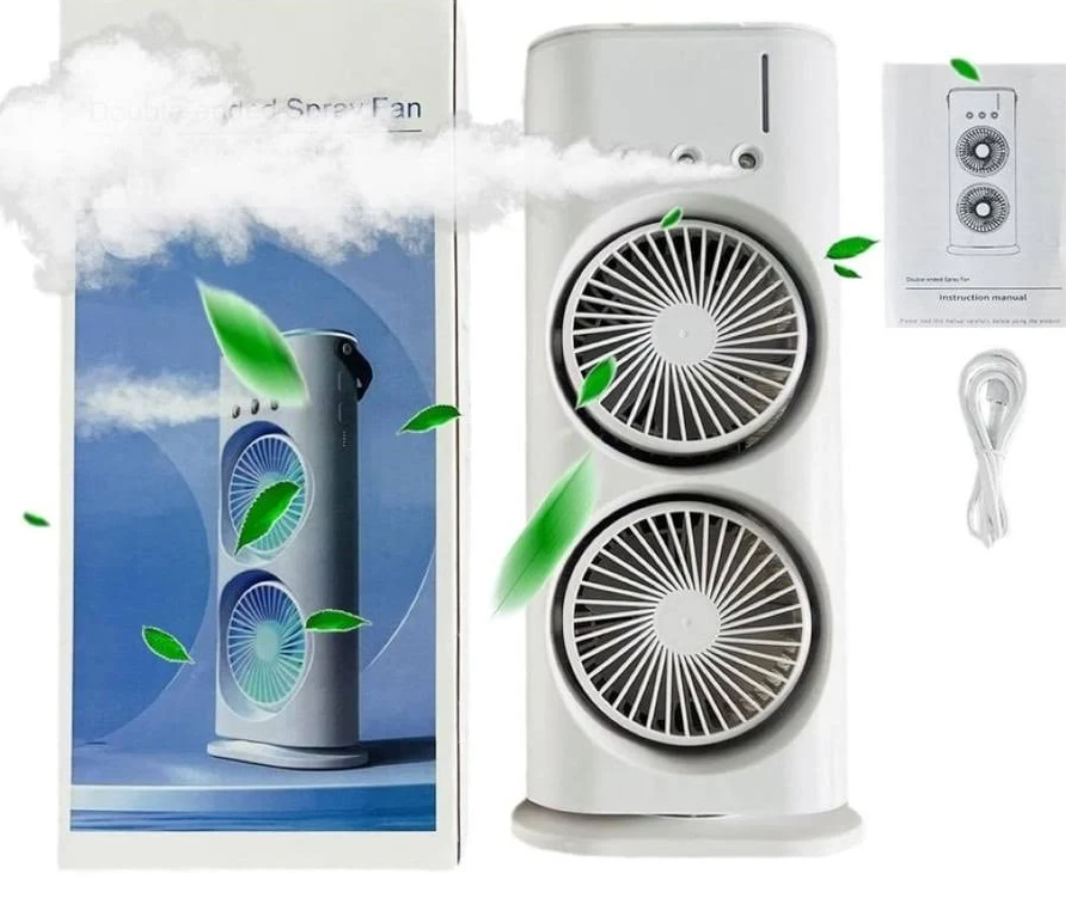 PRACTICO VENTILADOR DOBLE CABEZAL GIRATORIO