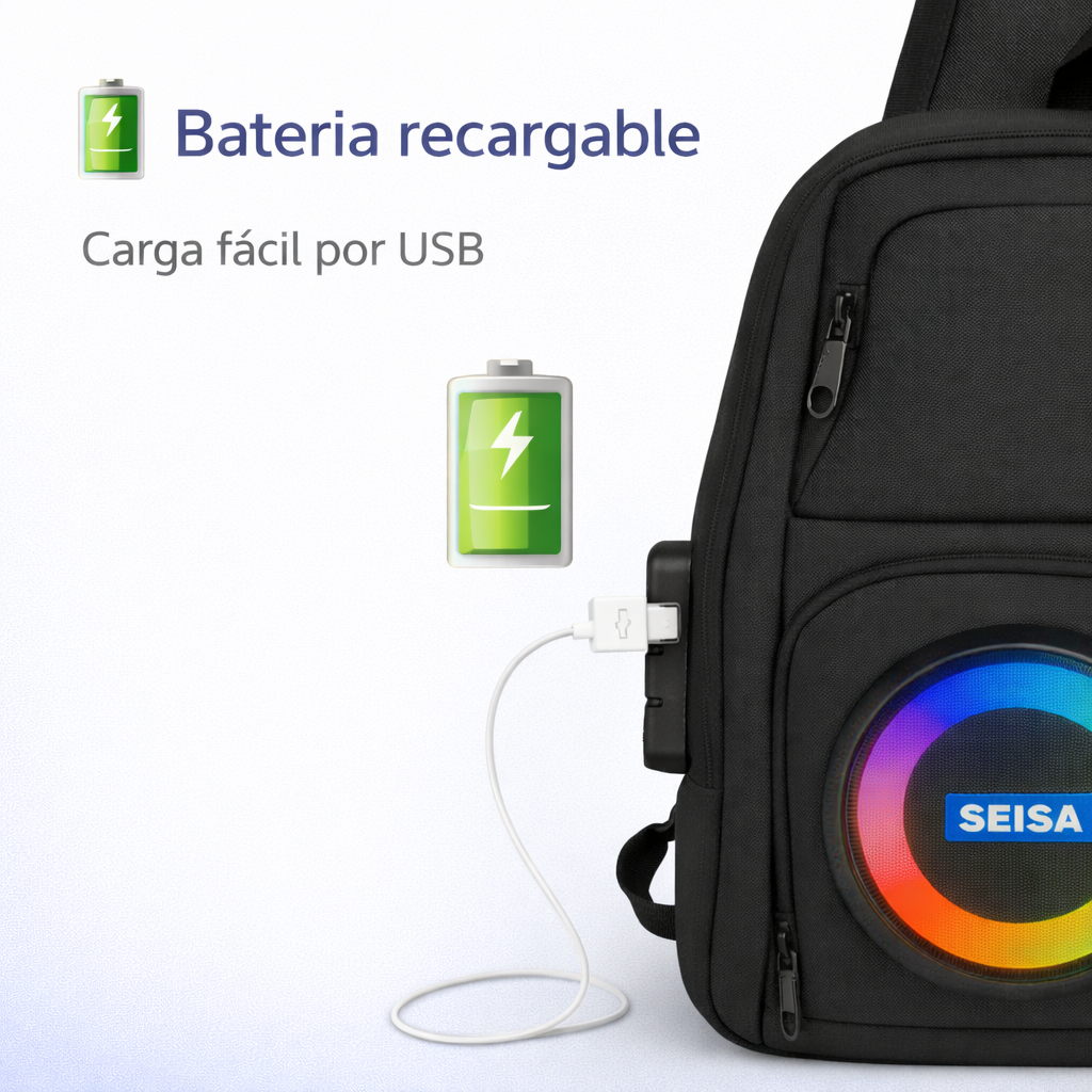 Lleva tu música a todas partes - MOCHILA BAFLE