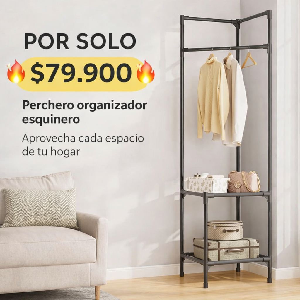 Más orden, menos desorden - ORGANIZADOR PERCHERO ESQUINERO