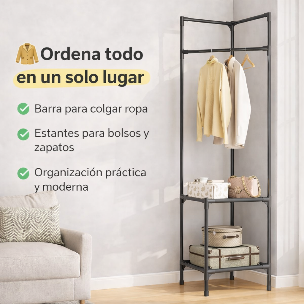 Más orden, menos desorden - ORGANIZADOR PERCHERO ESQUINERO