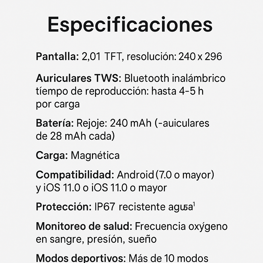No cargues mas audifonos y reloj separados ahora llevalos juntos - RELOJ + AUDIFONOS.