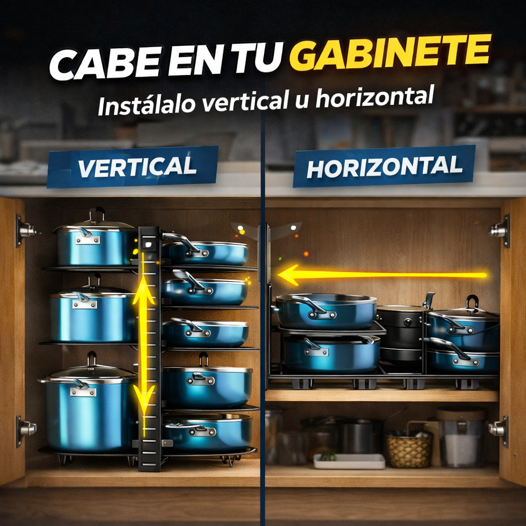 NO MÁS OLLAS AMONTONADAS CON ESTE ORGANIZADOR DE OLLAS Y SARTENES