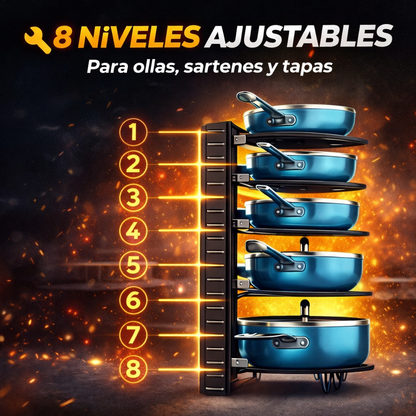 NO MÁS OLLAS AMONTONADAS CON ESTE ORGANIZADOR DE OLLAS Y SARTENES