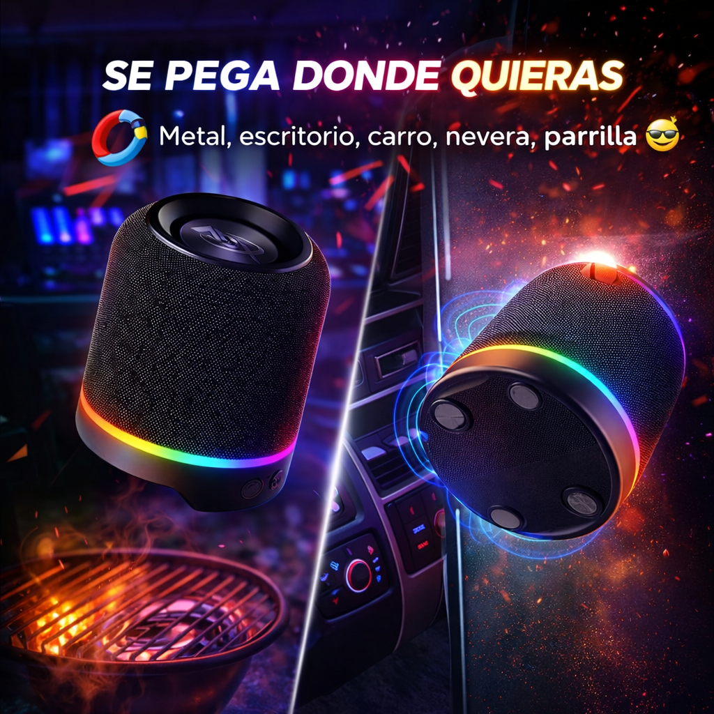 SE PEGA DONDE SEA, APRUEBA DE AGUA, TODO EN UNO SOLO CON ESTE BAFLE 2 EN 1