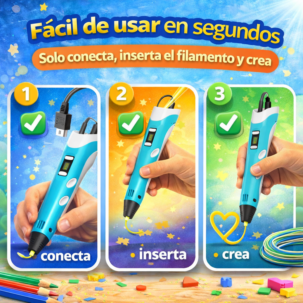 🧠 Aprende, diseña y crea en 3D de forma divertida - Lapiz 3D