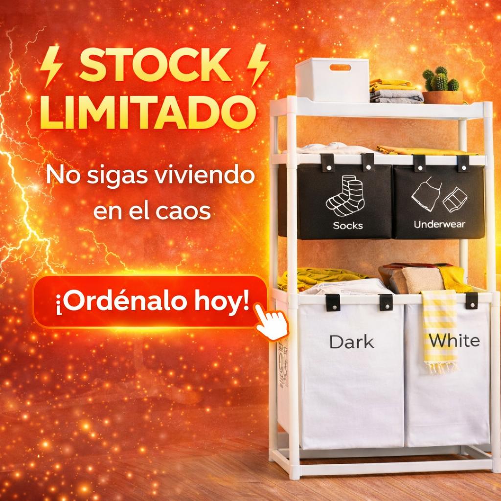 Organiza tu ropa en segundos con la canasta de ropa 4 divisiones