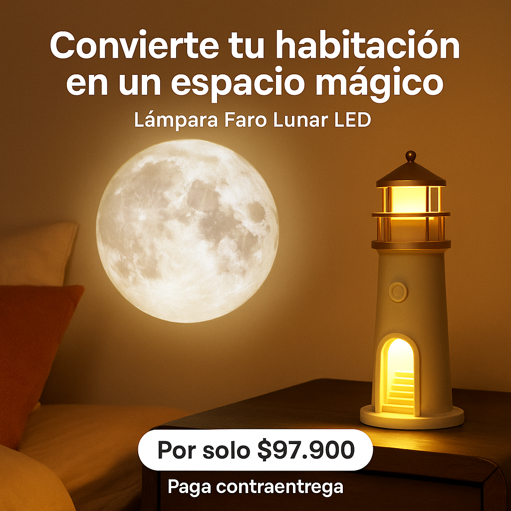 Lámpara Faro Proyector Lunar LED con Control Remoto