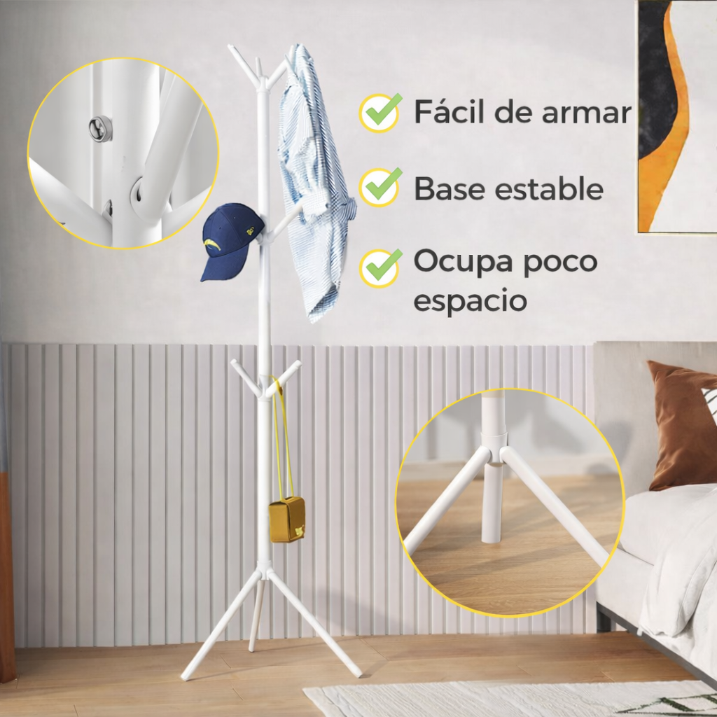 Más espacio, menos desorden - PERCHERO DE METAL