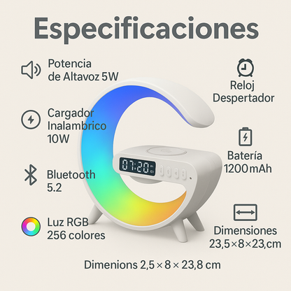 EXCLUSIVA LAMPARA DE NOCHE 4 EN 1 CON CARGA INALAMBRICA.