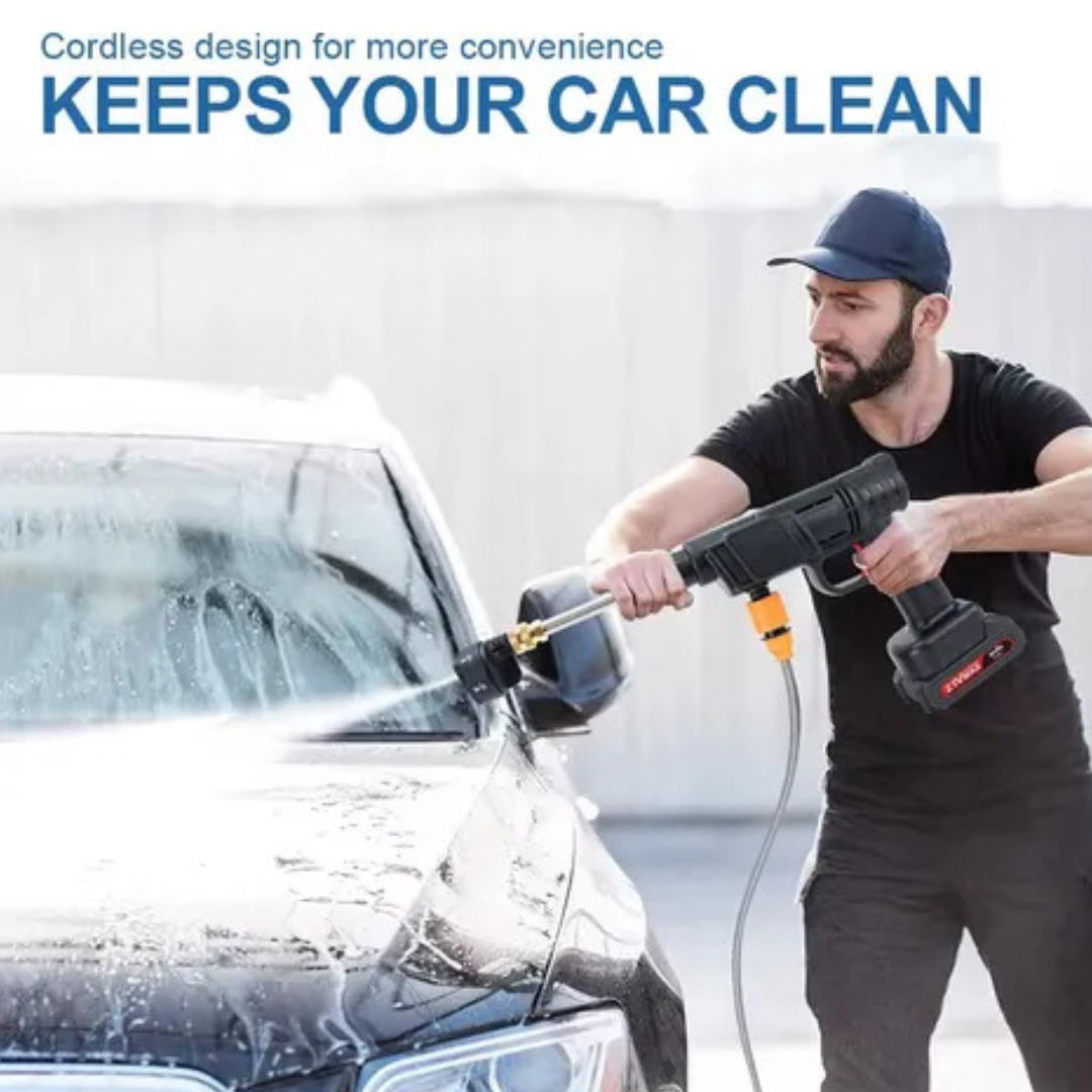 Hidrolavadora Portátil Inalámbrica 48V 2 Baterías – Boquilla 6 en 1 Incorporada